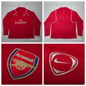 Vintage Nike Arsenal FC Fly Emirates Red 1/4 Zip Embroidered Training Jacket XL
